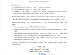 DPP PAN Berikan Rekomendasi Kepada Ardin Sebagai Calon Bupati Konawe Pada Pilkada 2024